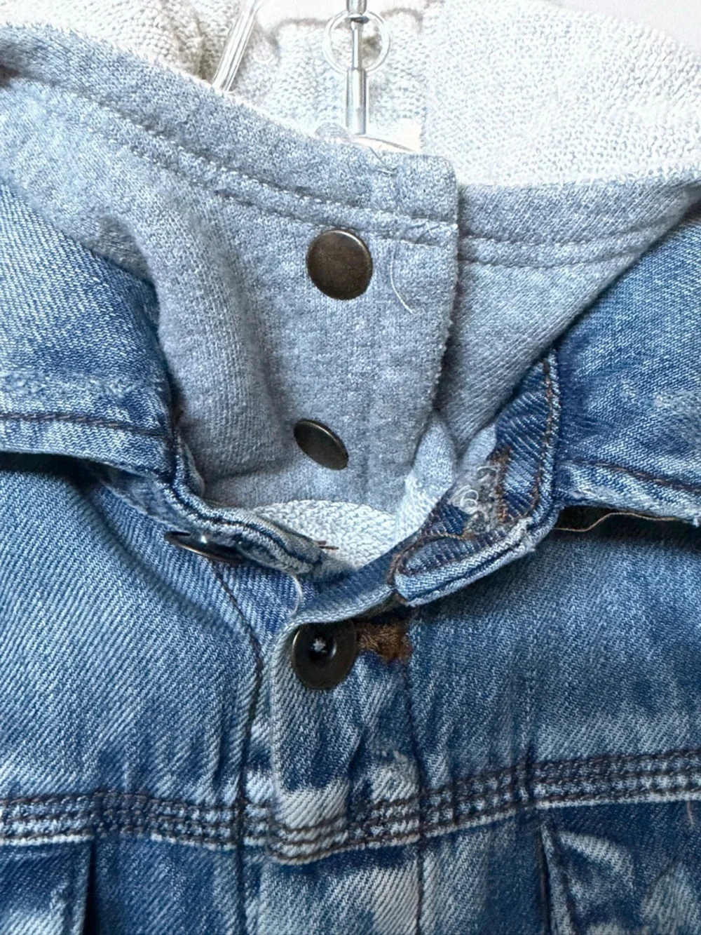 Free People denim jacket with sweatsuit insert - Picture 4 of 10